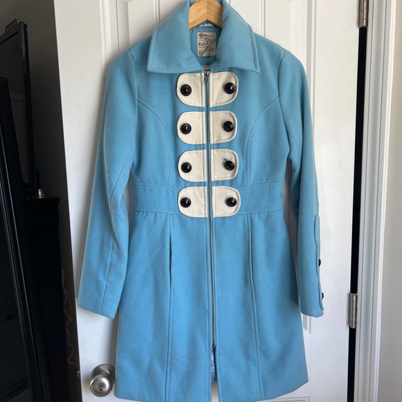 Tulle WMNs blue and white coat szS - Picture 1 of 10